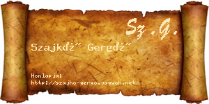 Szajkó Gergő névjegykártya