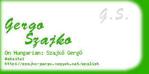 gergo szajko business card